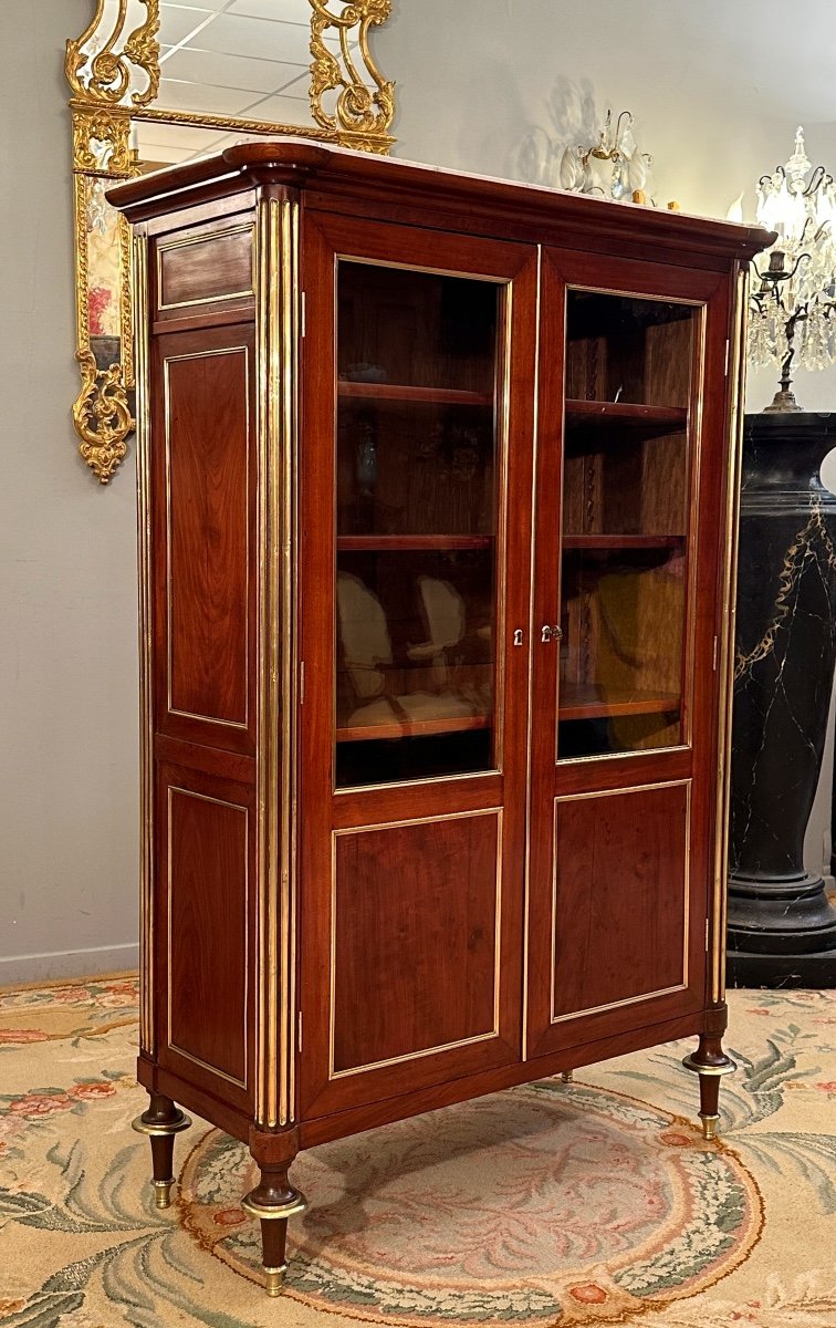 Vitrine Bibliothèque En Acajou d'Epoque Louis XVI Vers 1780-photo-5