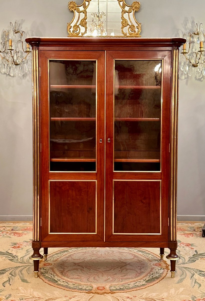 Vitrine Bibliothèque En Acajou d'Epoque Louis XVI Vers 1780