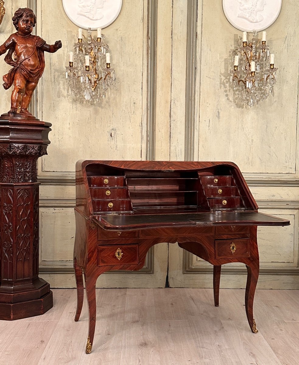 Guillaume Kemp, Stamped Secretary Office From Louis XV Period Circa 1760-photo-2