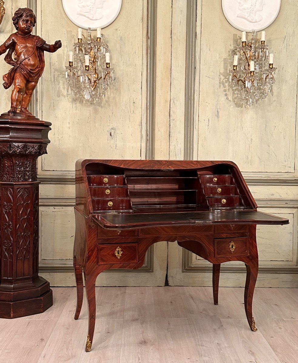 Guillaume Kemp,  Bureau Secretaire Estampillé d'Epoque Louis XV Vers 1760-photo-2