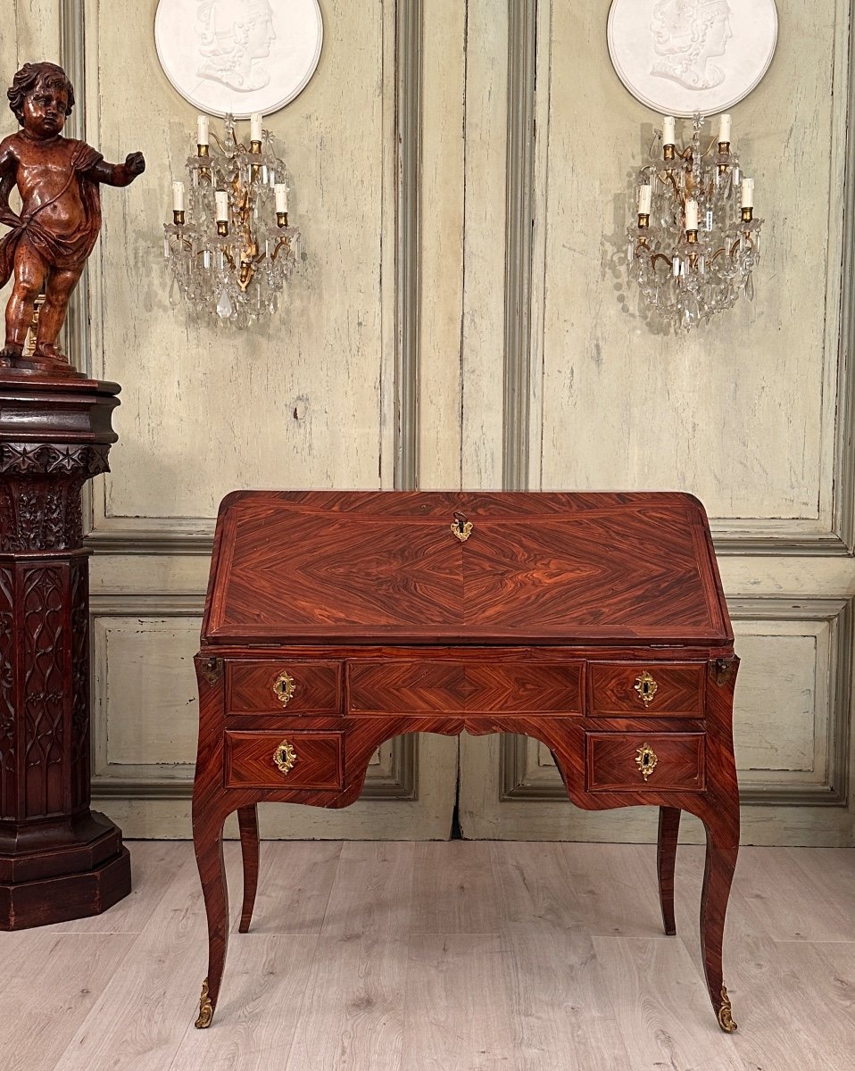 Guillaume Kemp,  Bureau Secretaire Estampillé d'Epoque Louis XV Vers 1760-photo-3