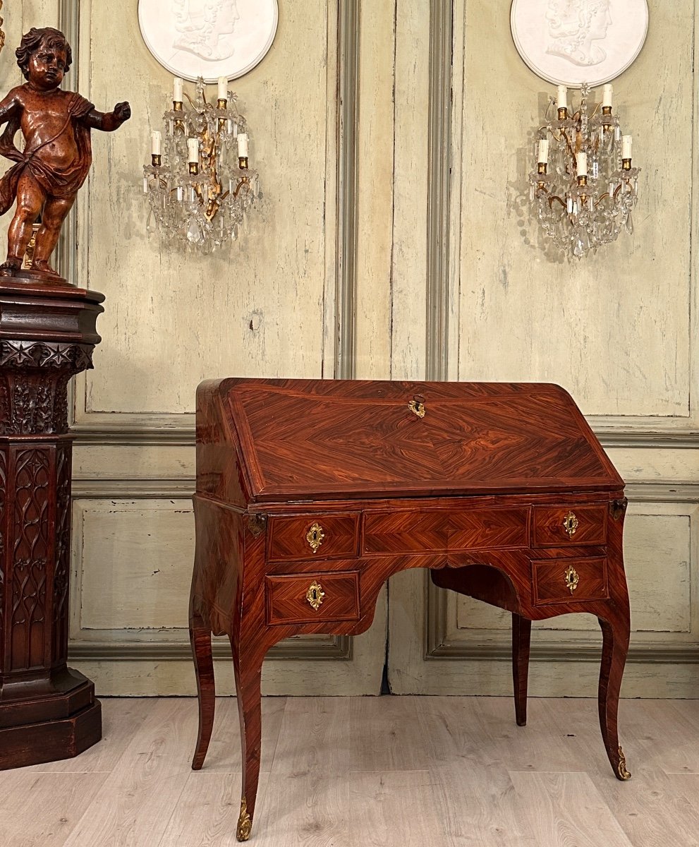 Guillaume Kemp,  Bureau Secretaire Estampillé d'Epoque Louis XV Vers 1760-photo-6