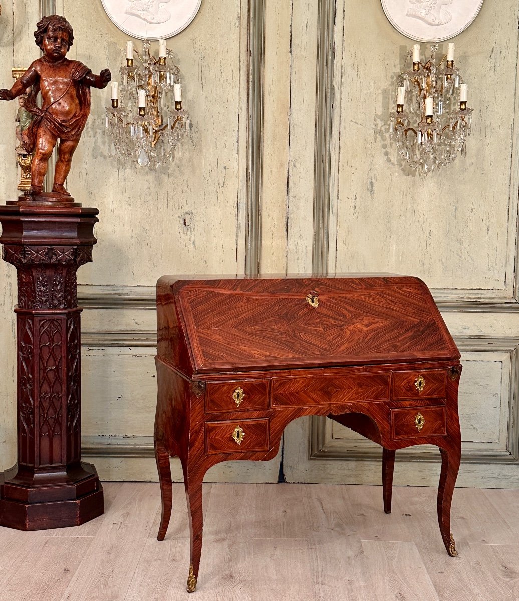 Guillaume Kemp, Stamped Secretary Office From Louis XV Period Circa 1760