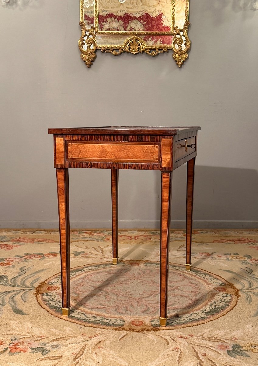 Petit Bureau En Marqueterie d'Epoque Louis XVI Vers 1780-photo-4