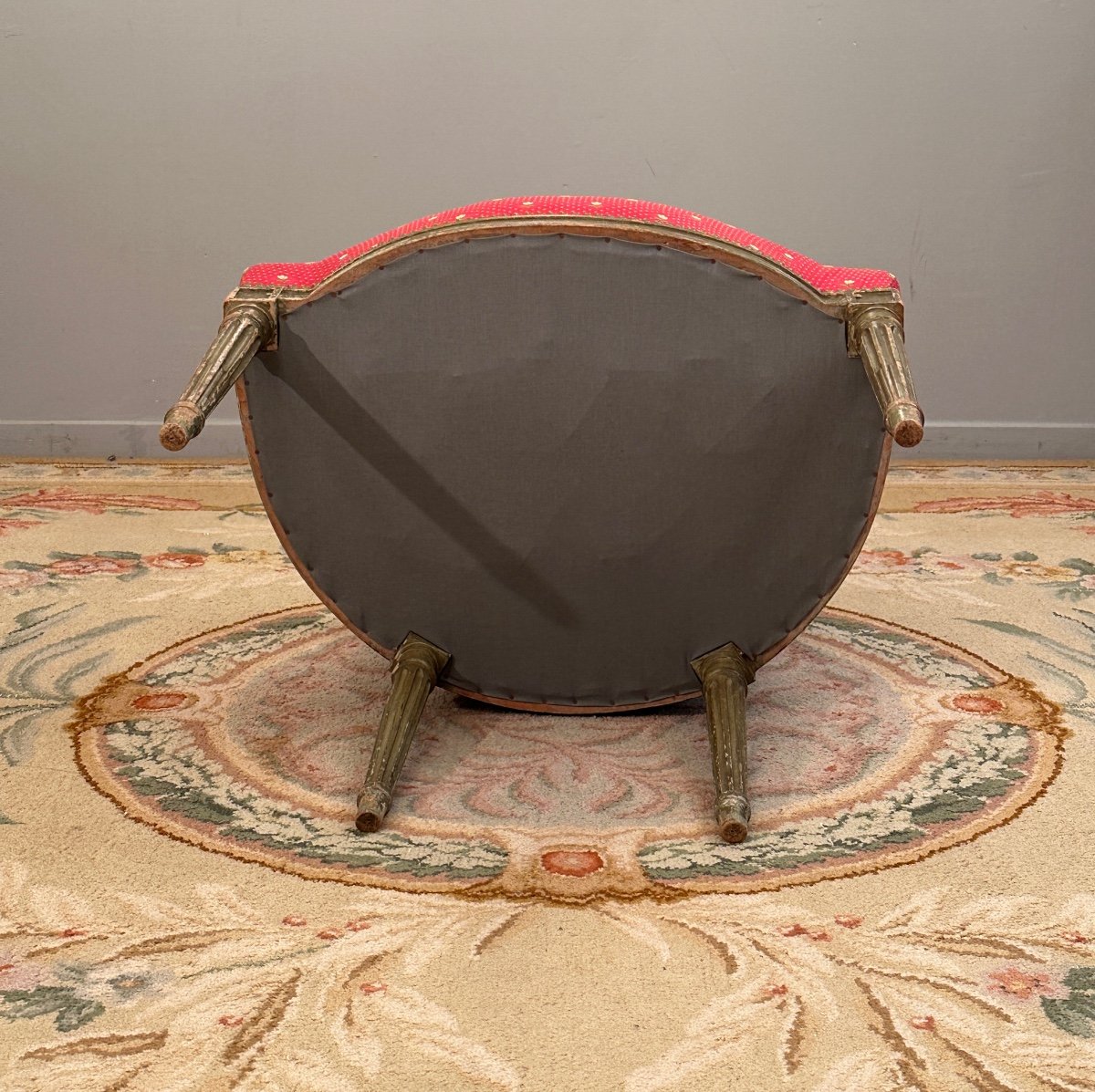 Cabriolet Armchair In Lacquered Wood, Louis XVI Period Circa 1780-photo-2