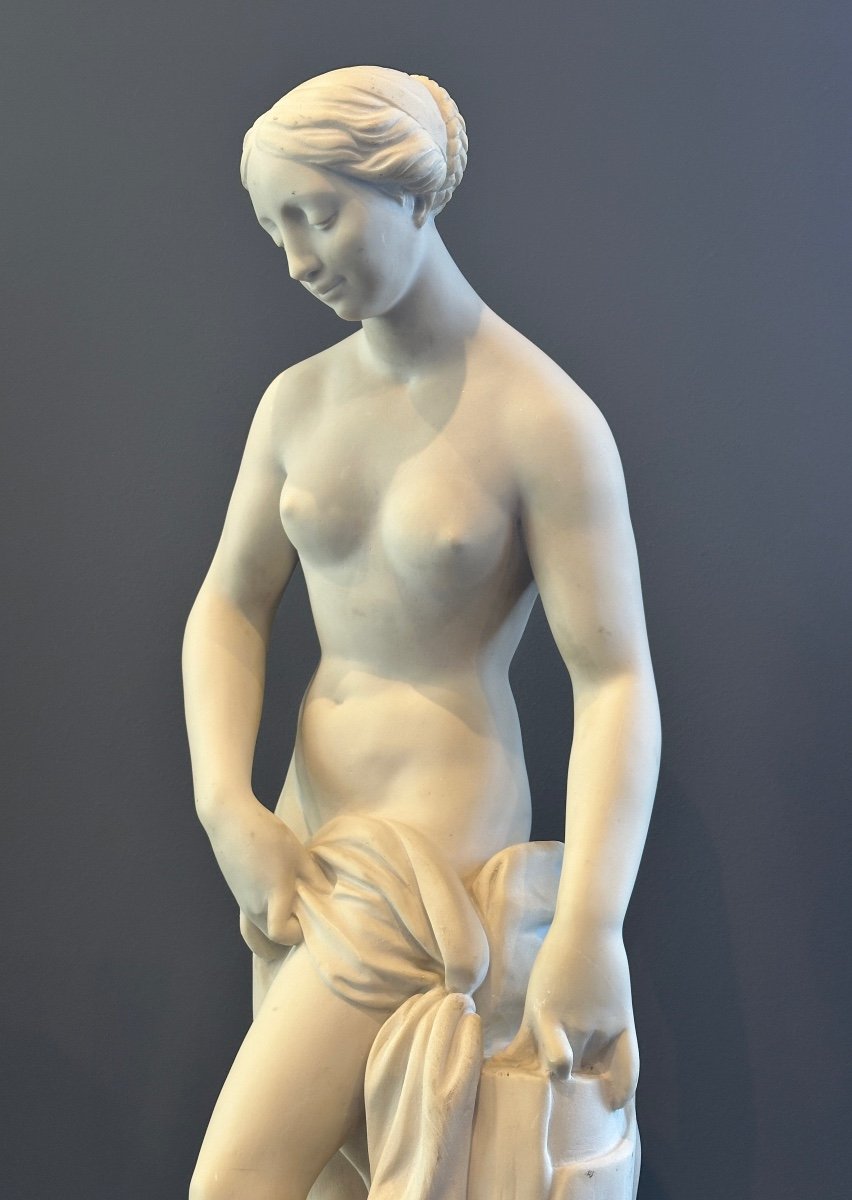After Etienne Maurice Falconet, Marble Sculpture The Bather (1716 - 1791)-photo-2