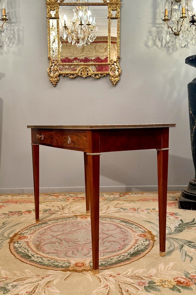 Petit Bureau Plat En Acajou De Style Louis XVI Vers 1800-photo-4
