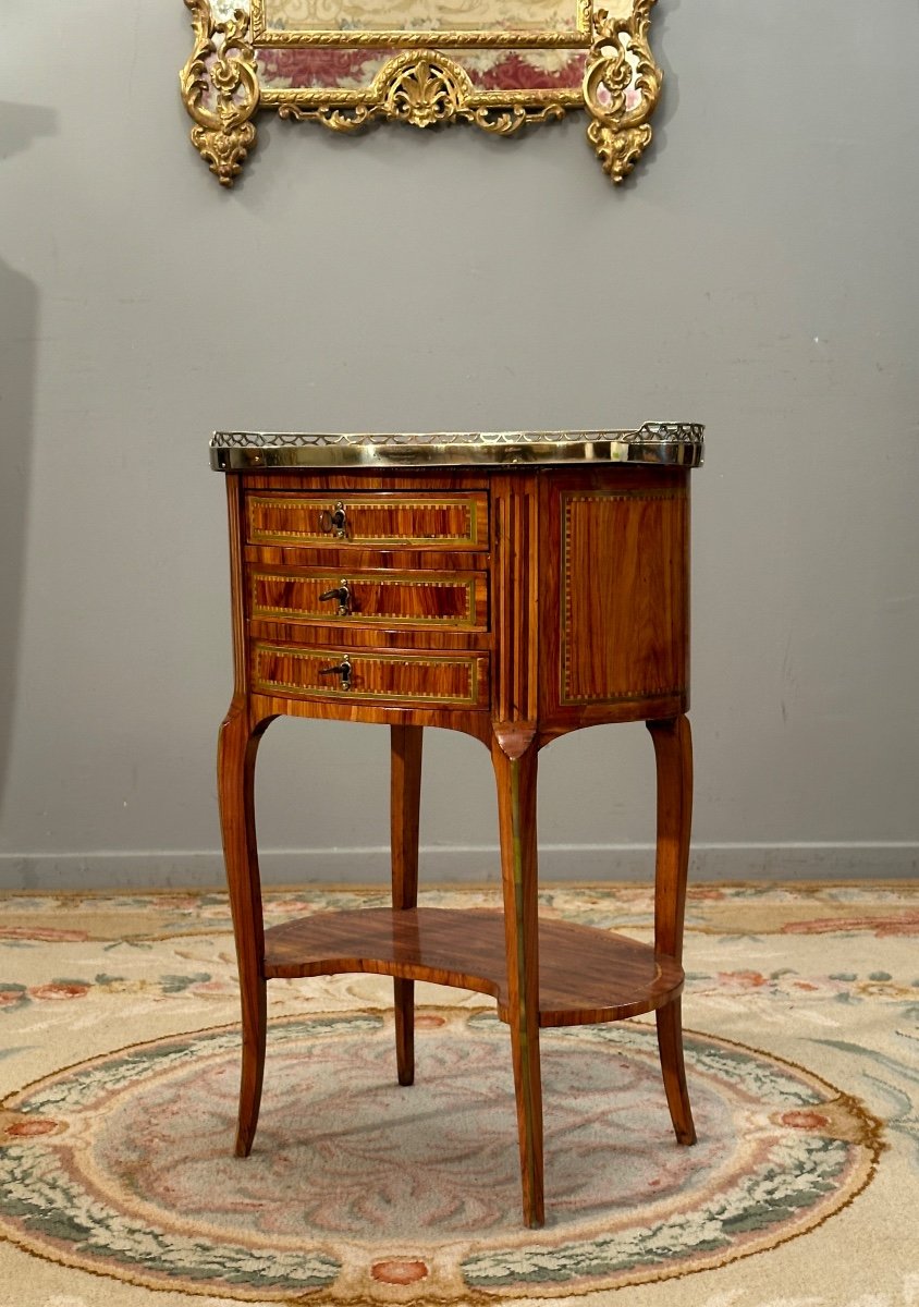 Jean Pierre Dusautoy,  Table de Salon En Marqueterie Estampillée d'Epoque Transition Vers 1770-photo-5