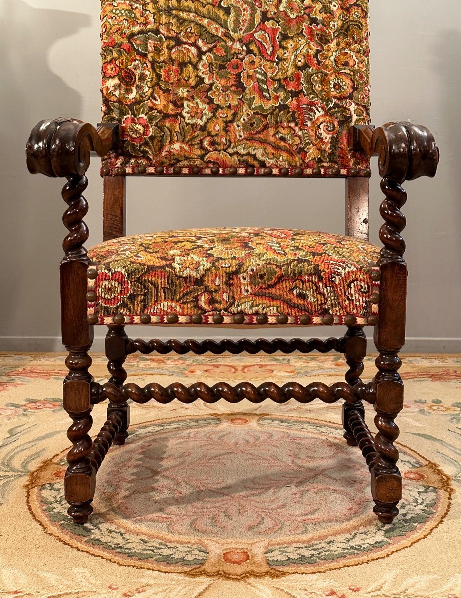 Louis XIV Style Ceremonial Armchair From The 19th Century-photo-4