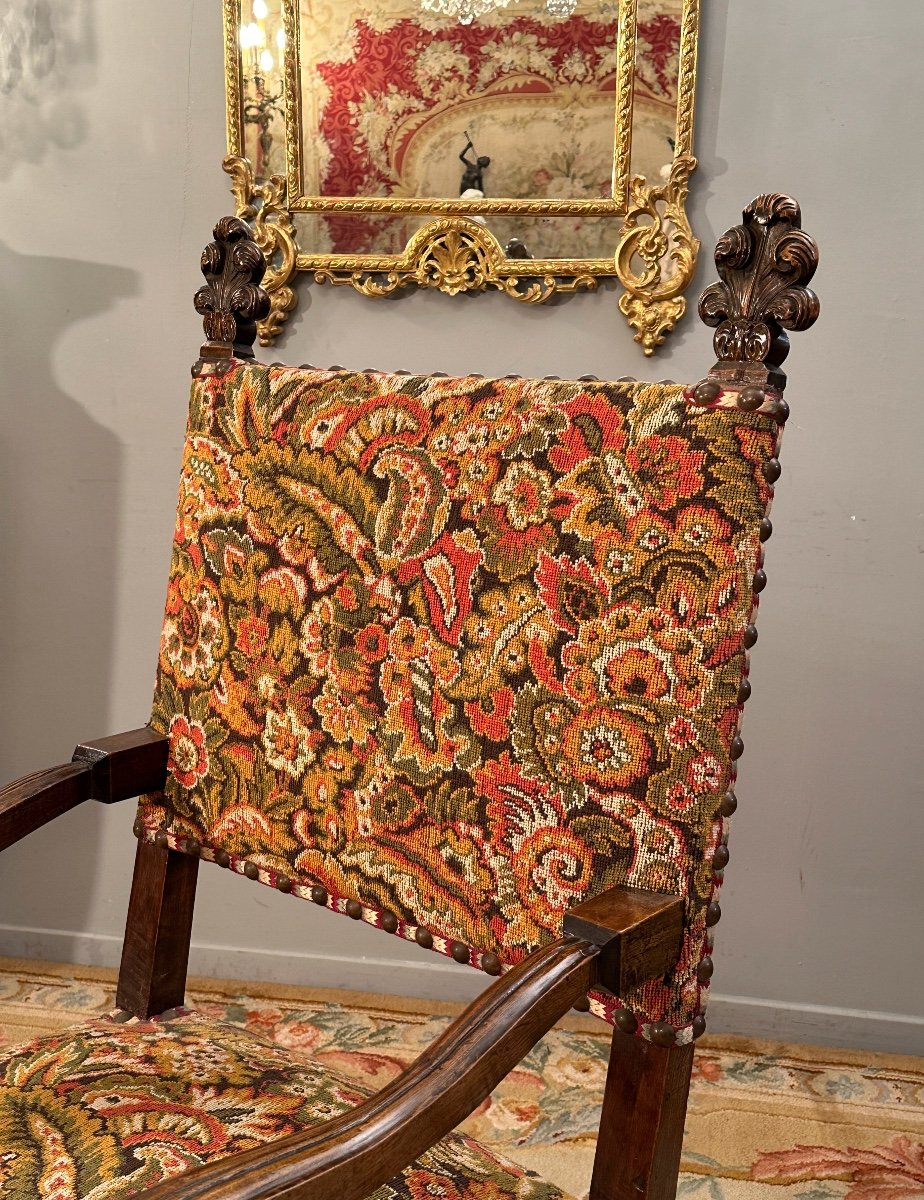 Louis XIV Style Ceremonial Armchair From The 19th Century-photo-5