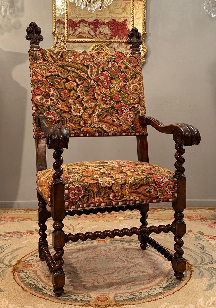 Louis XIV Style Ceremonial Armchair From The 19th Century
