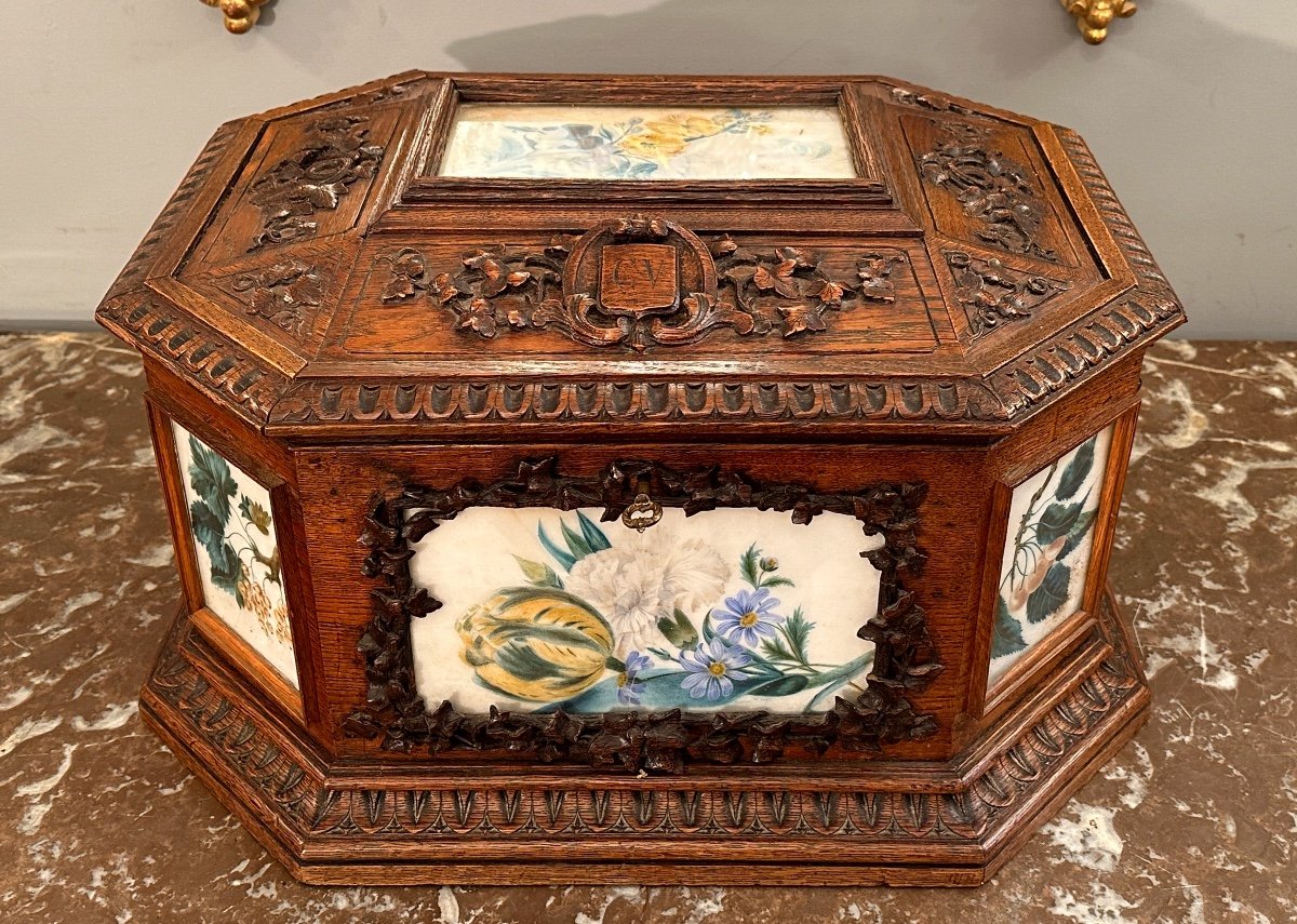 Viardot Frères Et Cie, Rare Carved Wooden Box Napoleon III Period Circa 1850-photo-3
