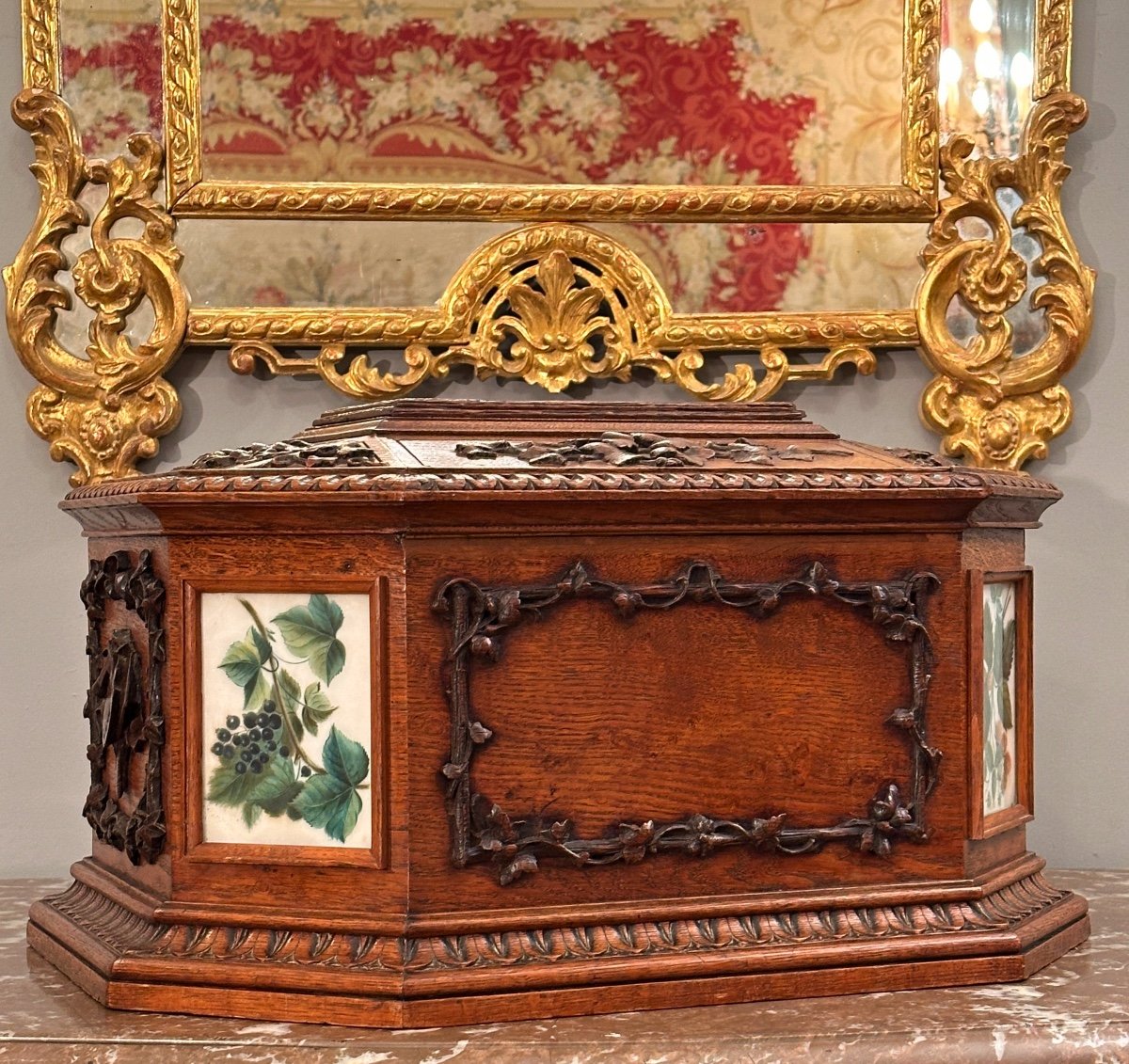 Viardot Frères Et Cie, Rare Carved Wooden Box Napoleon III Period Circa 1850-photo-5