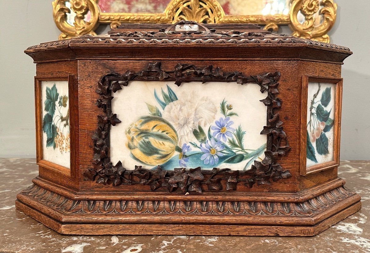 Viardot Frères Et Cie, Rare Carved Wooden Box Napoleon III Period Circa 1850-photo-7