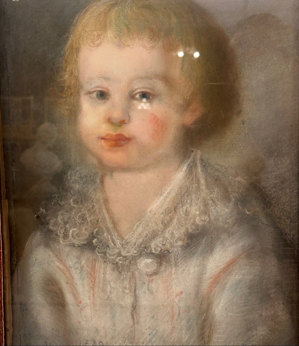 18th Century School, Pastel Portrait Of A Child Signed And Dated 1789-photo-2