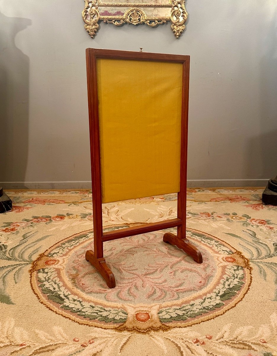 Canabas Joseph Gengenbach, Louis XVI Period Mahogany Fire Screen Circa 1770-photo-3