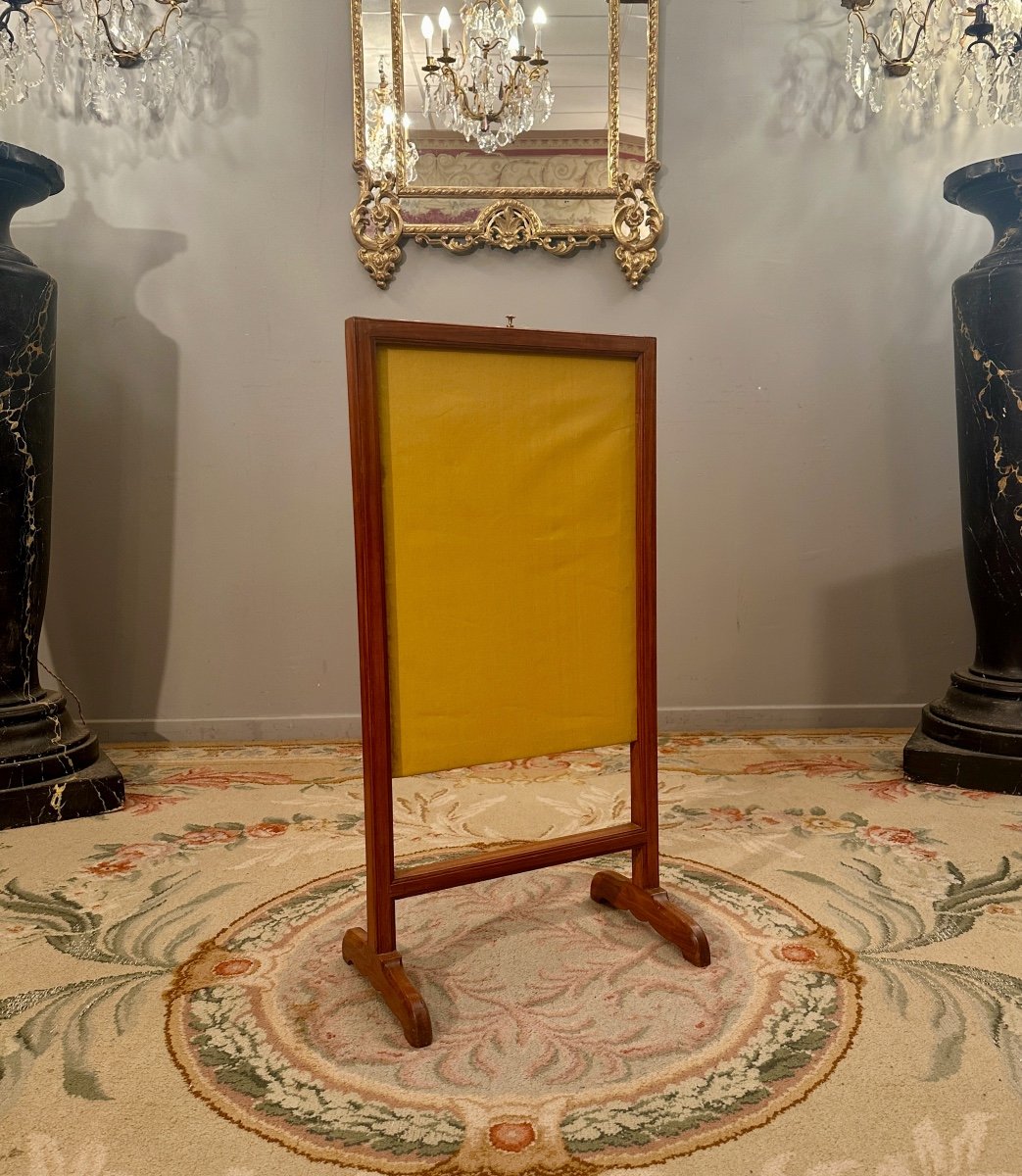 Canabas Joseph Gengenbach, Louis XVI Period Mahogany Fire Screen Circa 1770