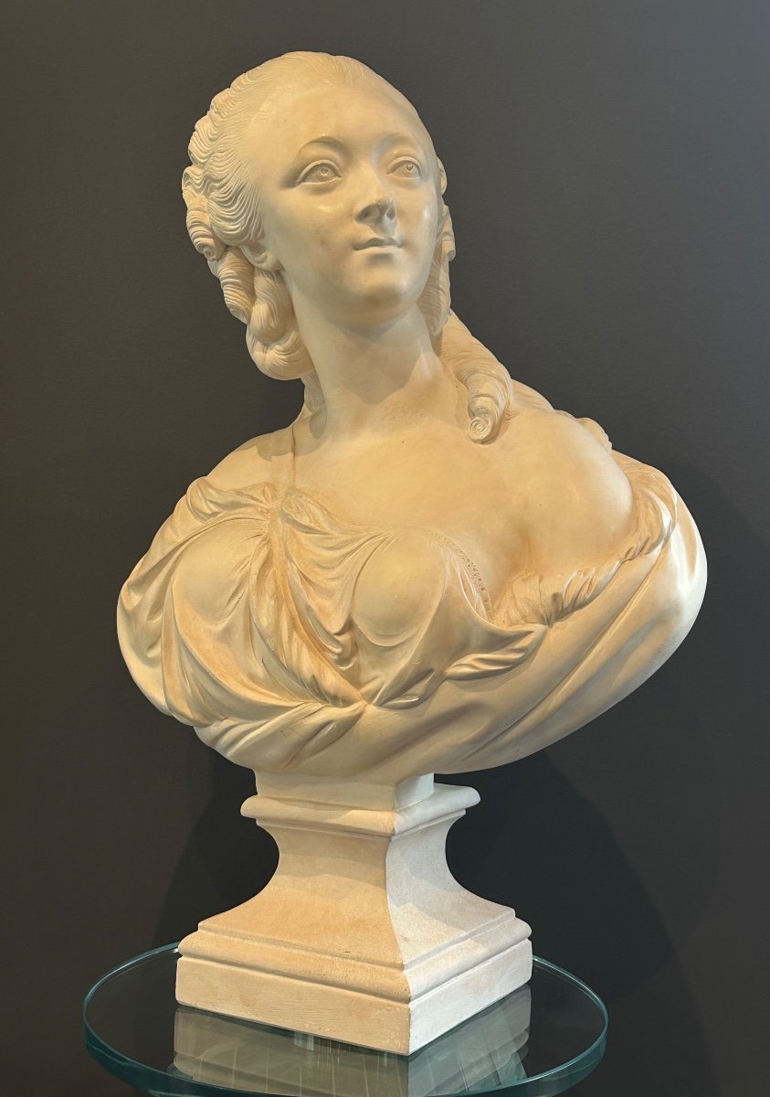Augustin Pajou, Sculpture Buste La Comtesse Du Barry Epoque XIXème-photo-3