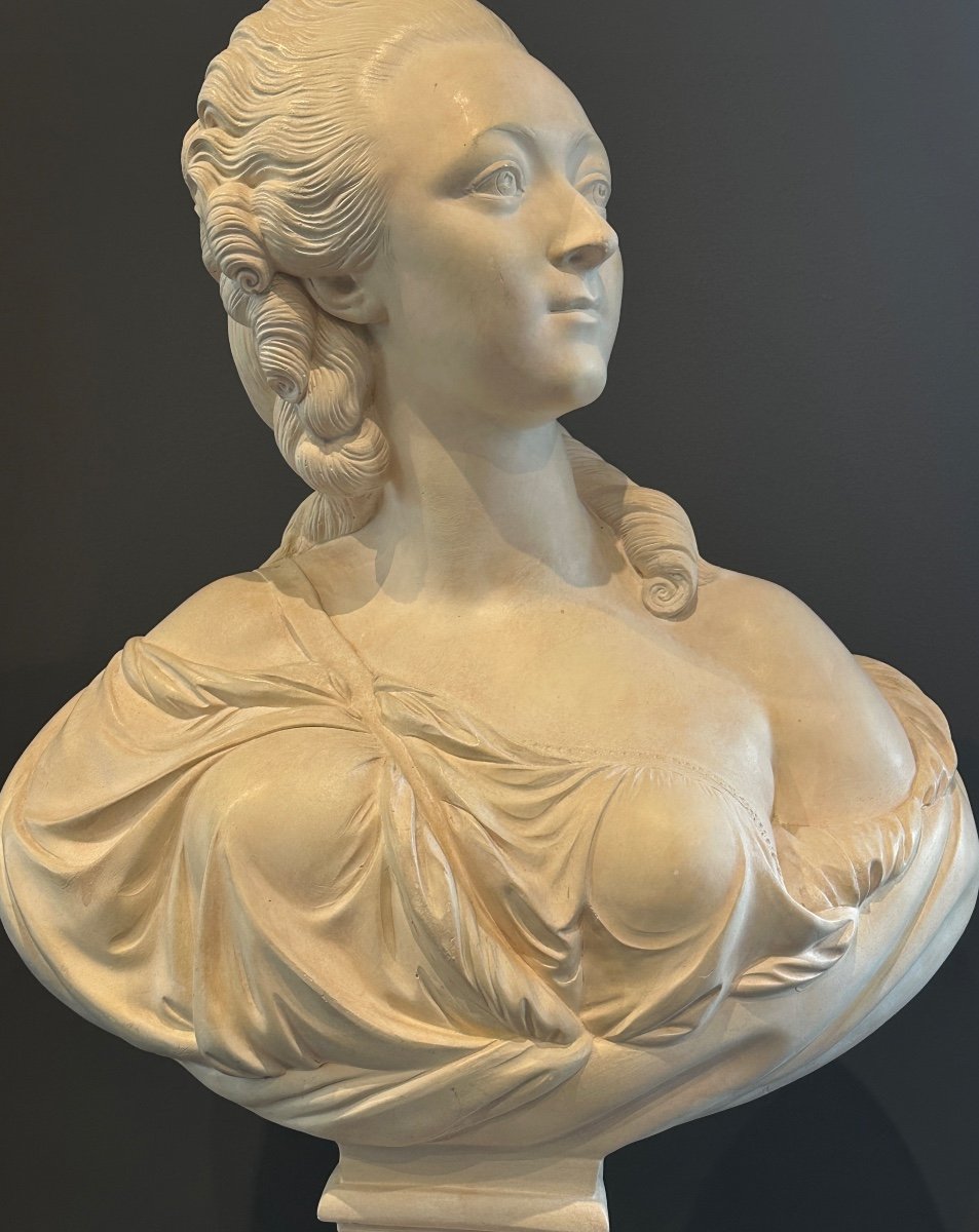 Augustin Pajou, Sculpture Buste La Comtesse Du Barry Epoque XIXème-photo-2