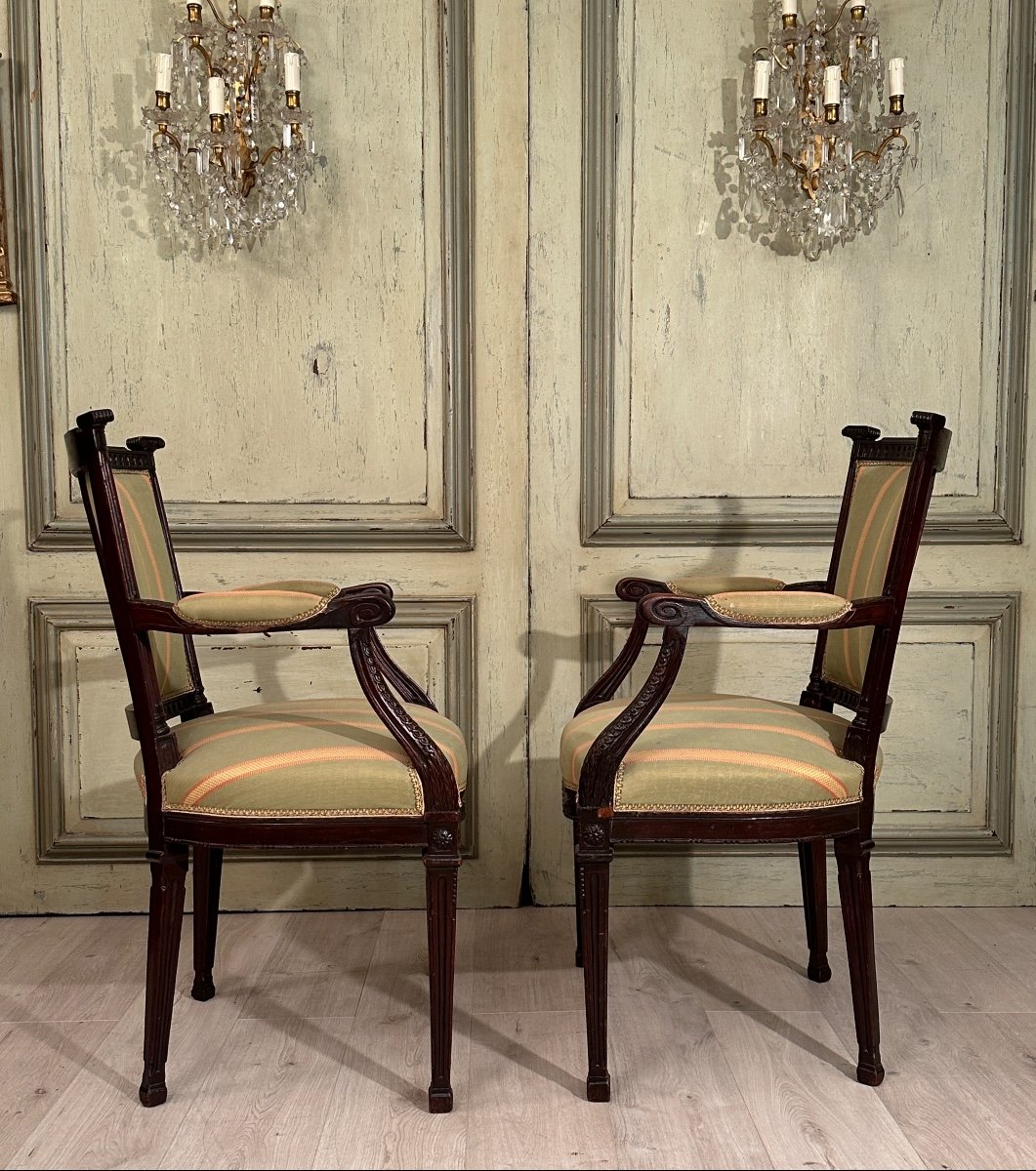 Pierre Nicolas Pillot, Pair Of Louis XVI Period Armchairs Circa 1780-photo-1