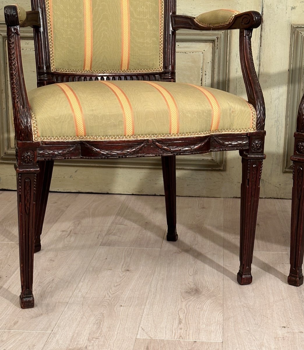 Pierre Nicolas Pillot, Pair Of Louis XVI Period Armchairs Circa 1780-photo-3
