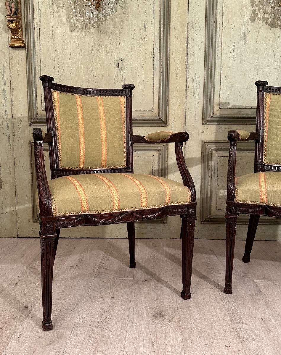 Pierre Nicolas Pillot, Pair Of Louis XVI Period Armchairs Circa 1780-photo-6