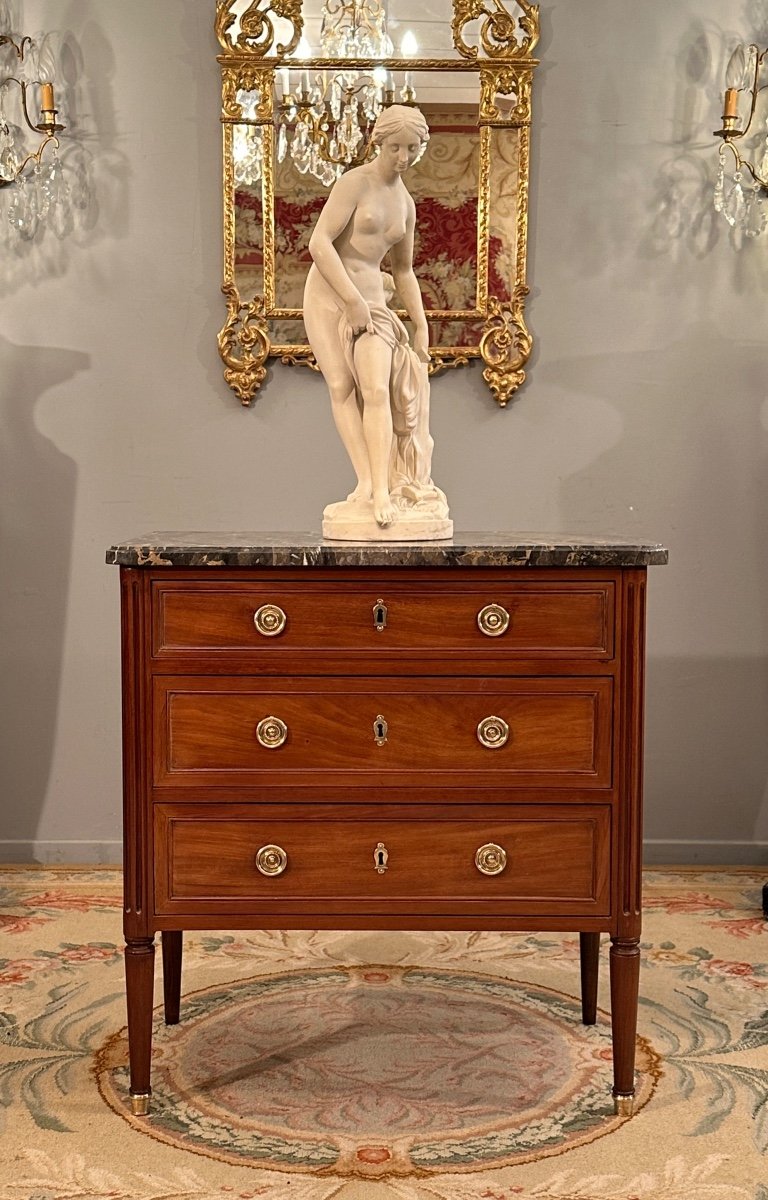 Jean - Baptiste Vassou, Stamped Mahogany Commode From Louis XVI Period Circa 1770-photo-2