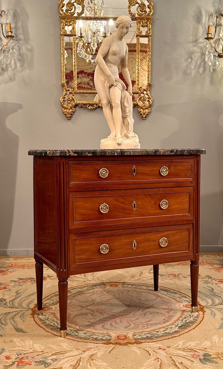 Jean - Baptiste Vassou, Stamped Mahogany Commode From Louis XVI Period Circa 1770