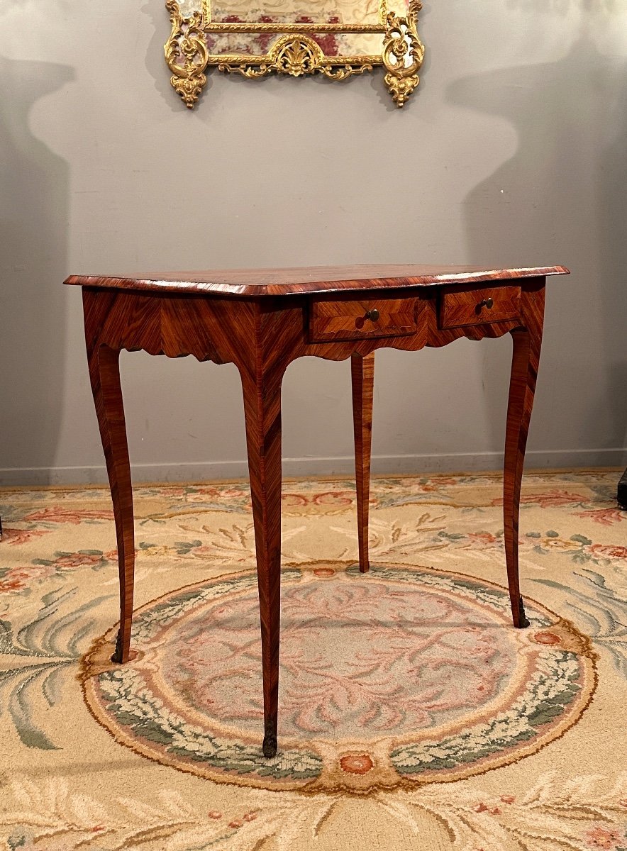 Small Writing Table In Louis XV Period Marquetry Circa 1750-photo-4