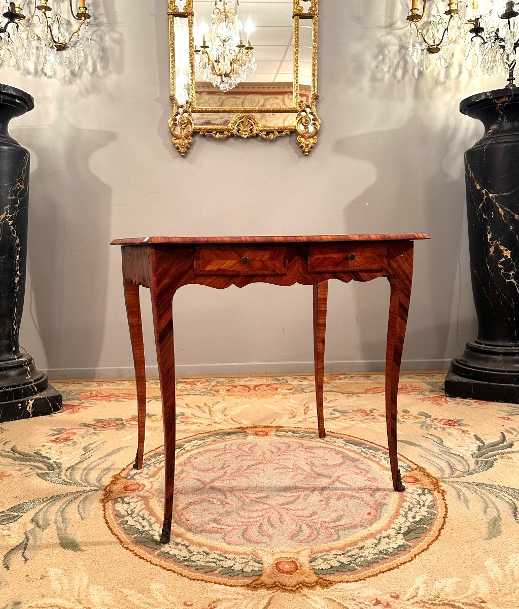 Small Writing Table In Louis XV Period Marquetry Circa 1750-photo-4