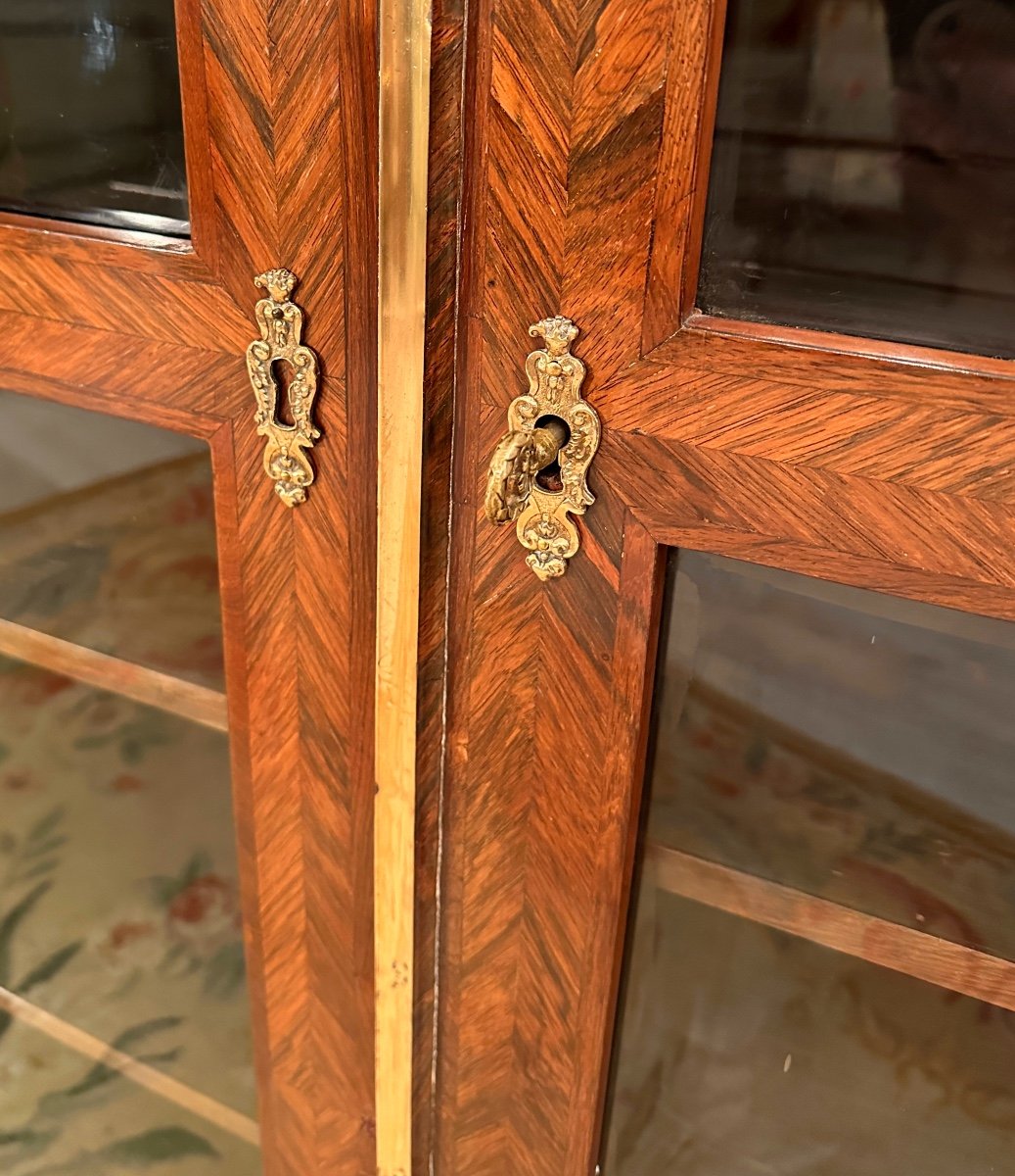 Louis XIV Period Marquetry Showcase Library, Circa 1680-photo-2