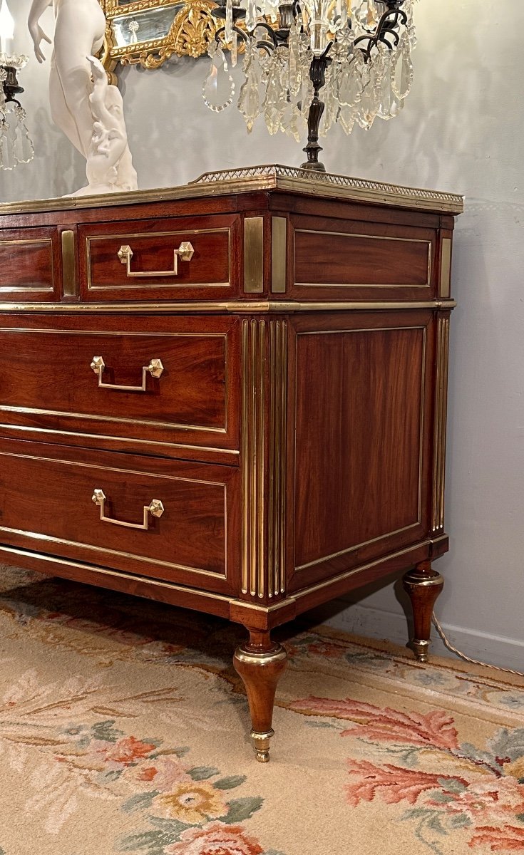 Louis XVI Period Mahogany Officer's Commode Circa 1780-photo-6
