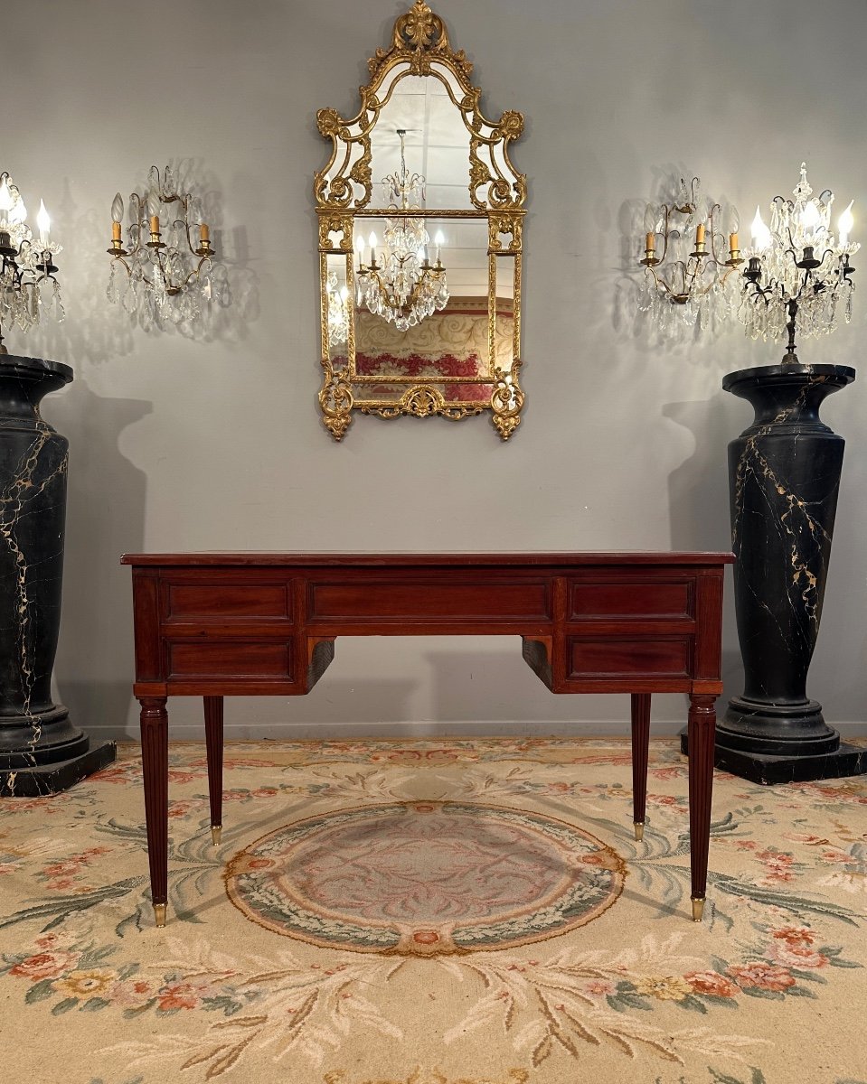 Nicolas Petit, Stamped Mahogany Flat Desk From Louis XVI Period Circa 1770-photo-3