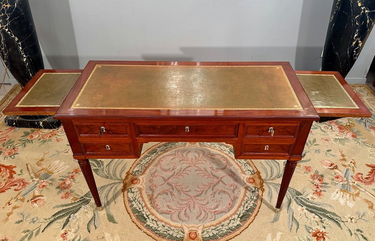 Nicolas Petit, Stamped Mahogany Flat Desk From Louis XVI Period Circa 1770-photo-5