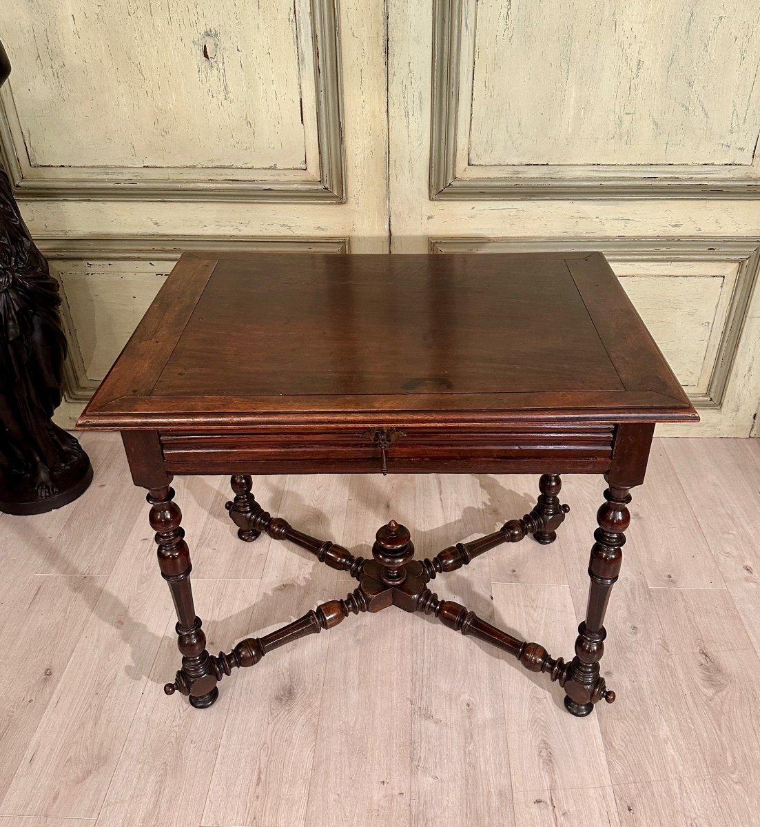 Writing Table In Walnut From Louis XIII XVIIth Century-photo-4