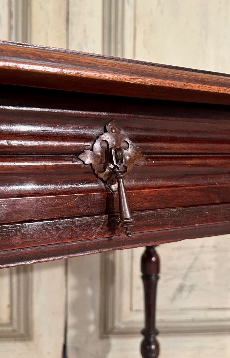 Writing Table In Walnut From Louis XIII XVIIth Century-photo-2