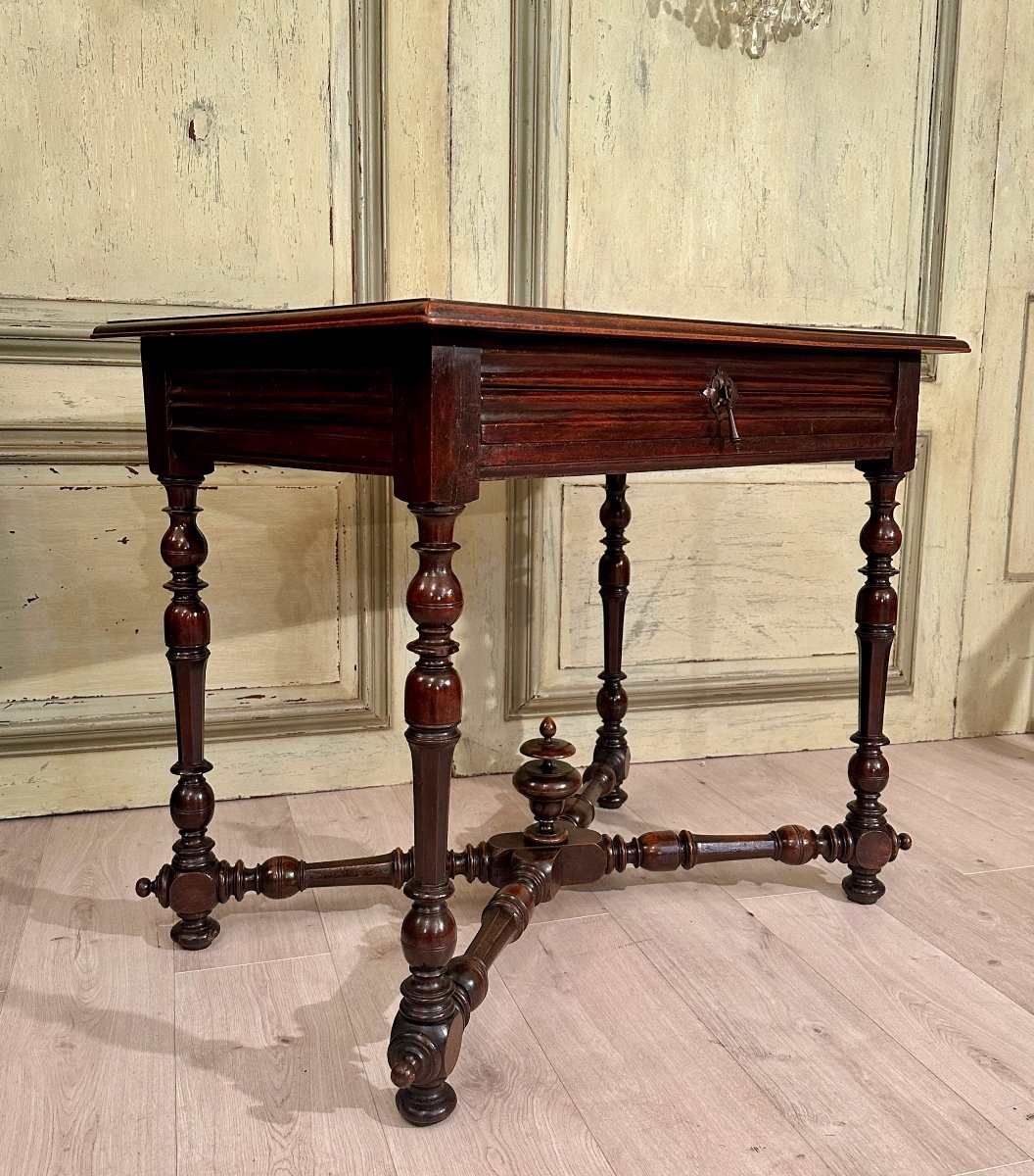 Writing Table In Walnut From Louis XIII XVIIth Century-photo-3