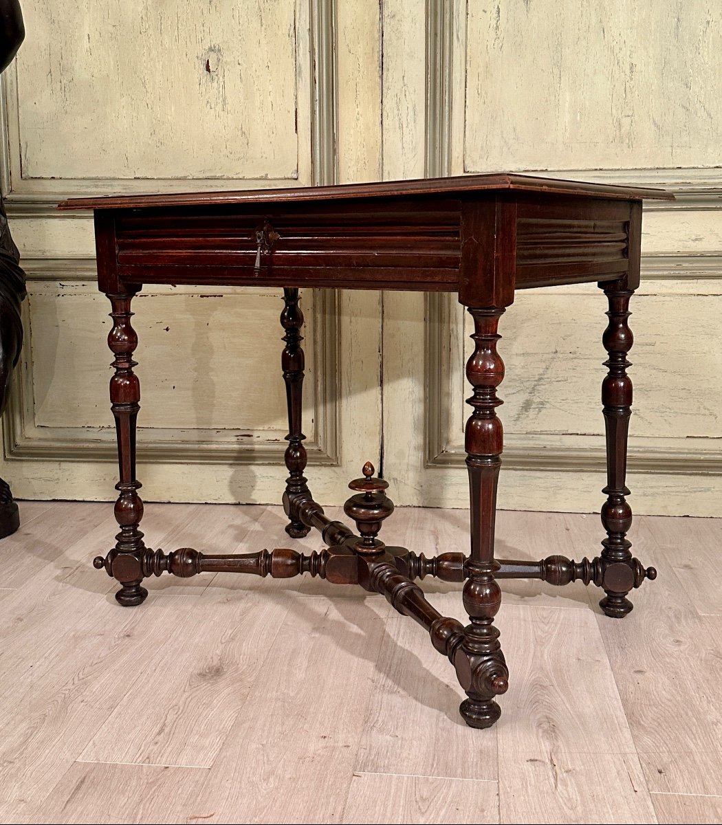 Writing Table In Walnut From Louis XIII XVIIth Century-photo-4