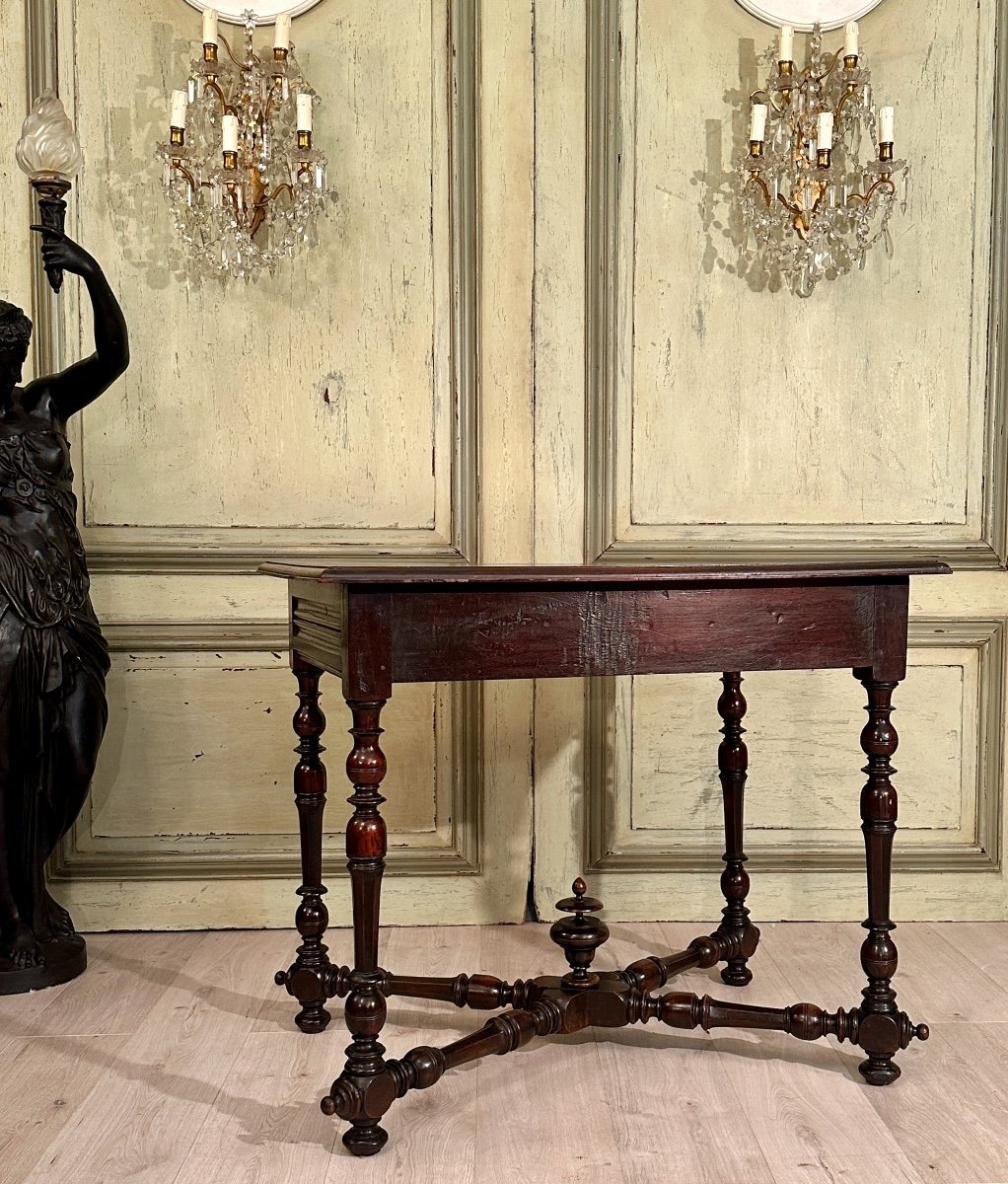 Writing Table In Walnut From Louis XIII XVIIth Century-photo-6