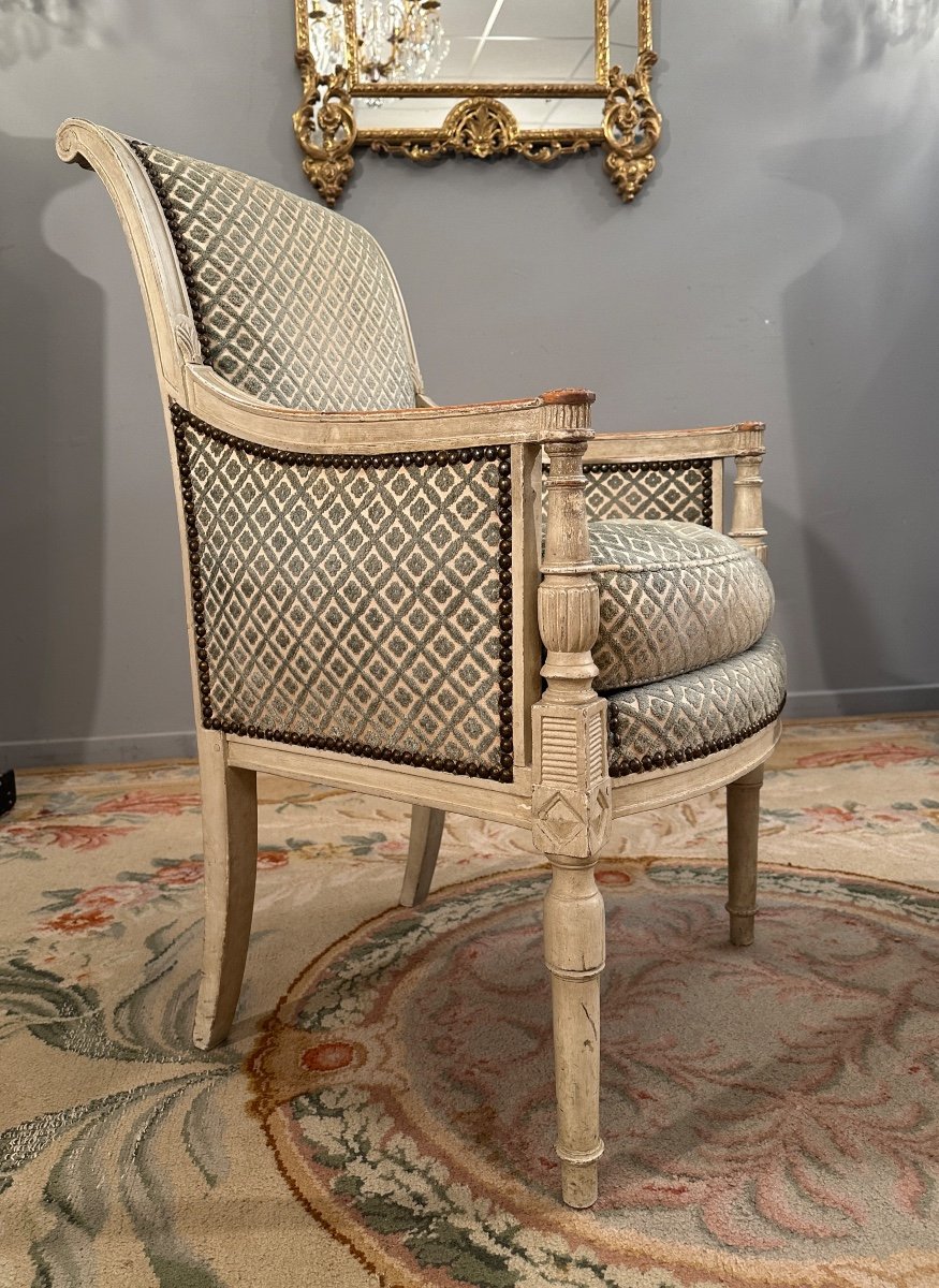 Pair Of Bergeres In Lacquered Wood From The Directoire Period Circa 1795-photo-5