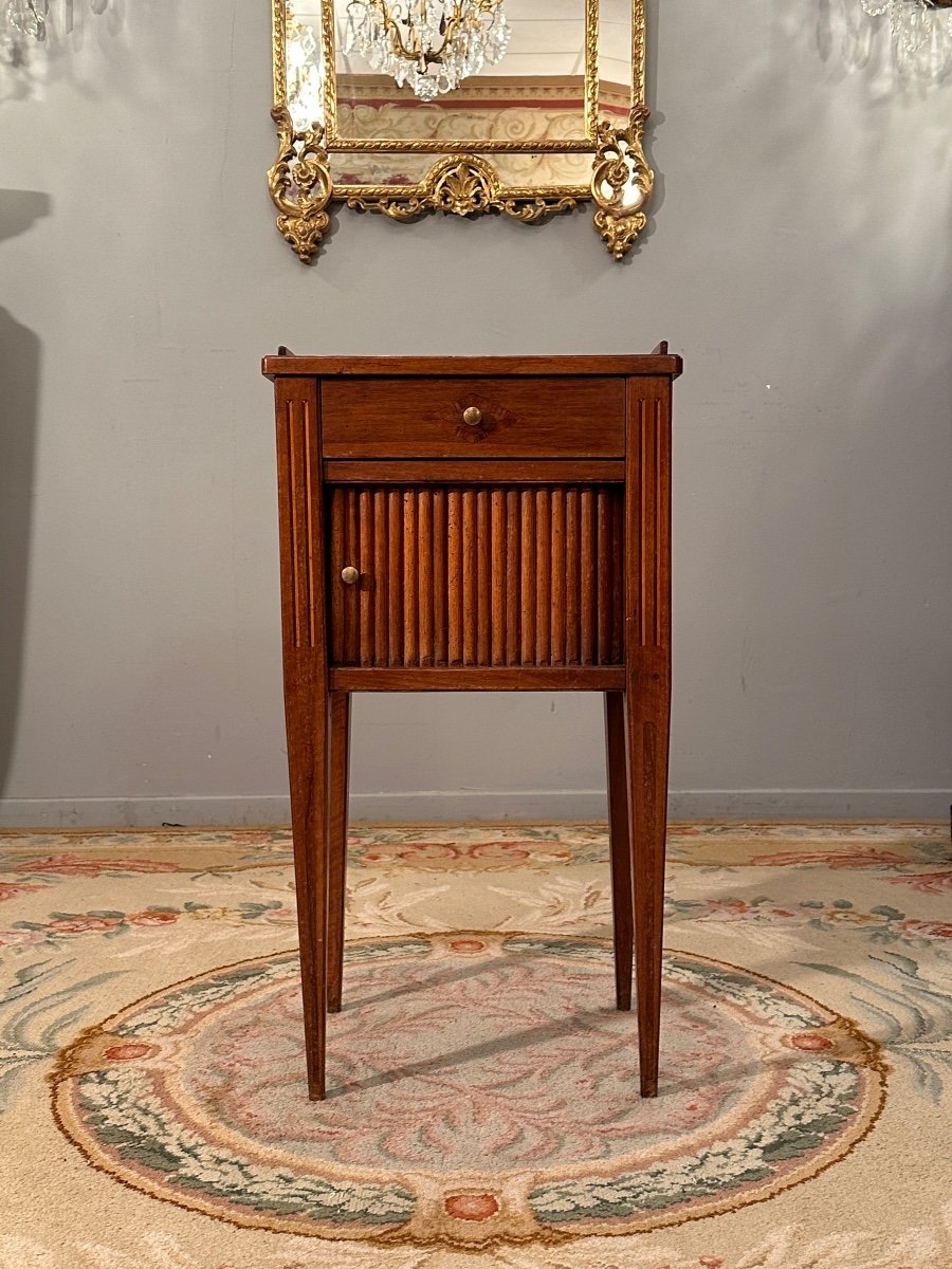 Petite Table De Salon A Rideau d'Epoque Louis XVI Vers 1780-photo-2