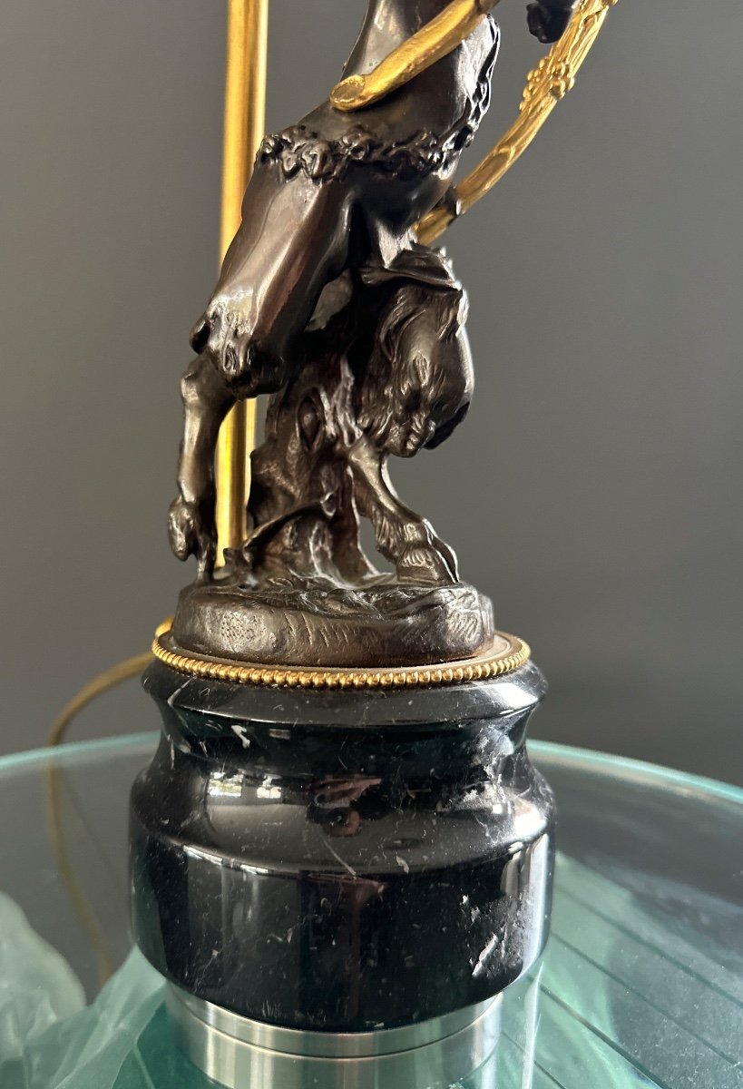 Chandelier Pied De Lampe Satyr En Bronze de Style Louis XVI-photo-6