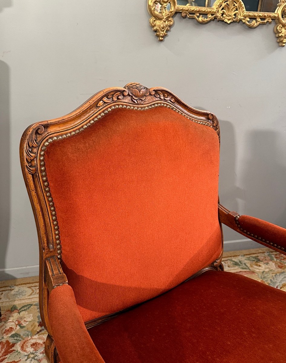 Large Paire De Fauteuils De Style Louis XV Vers 1900-photo-3