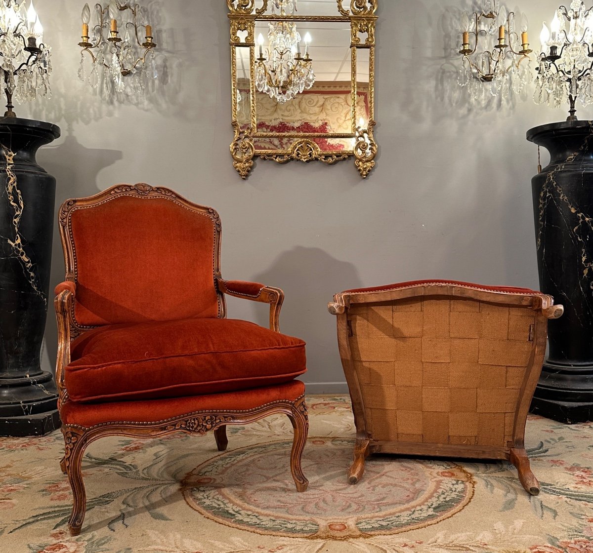 Large Paire De Fauteuils De Style Louis XV Vers 1900-photo-4