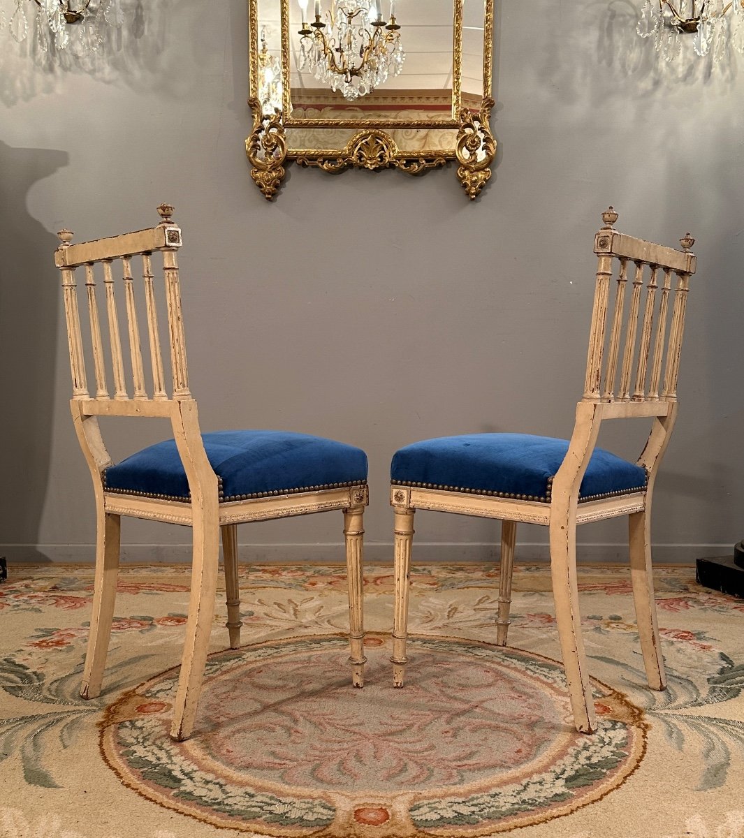 Pair Of Louis XVI Style Chairs 19th Century-photo-1