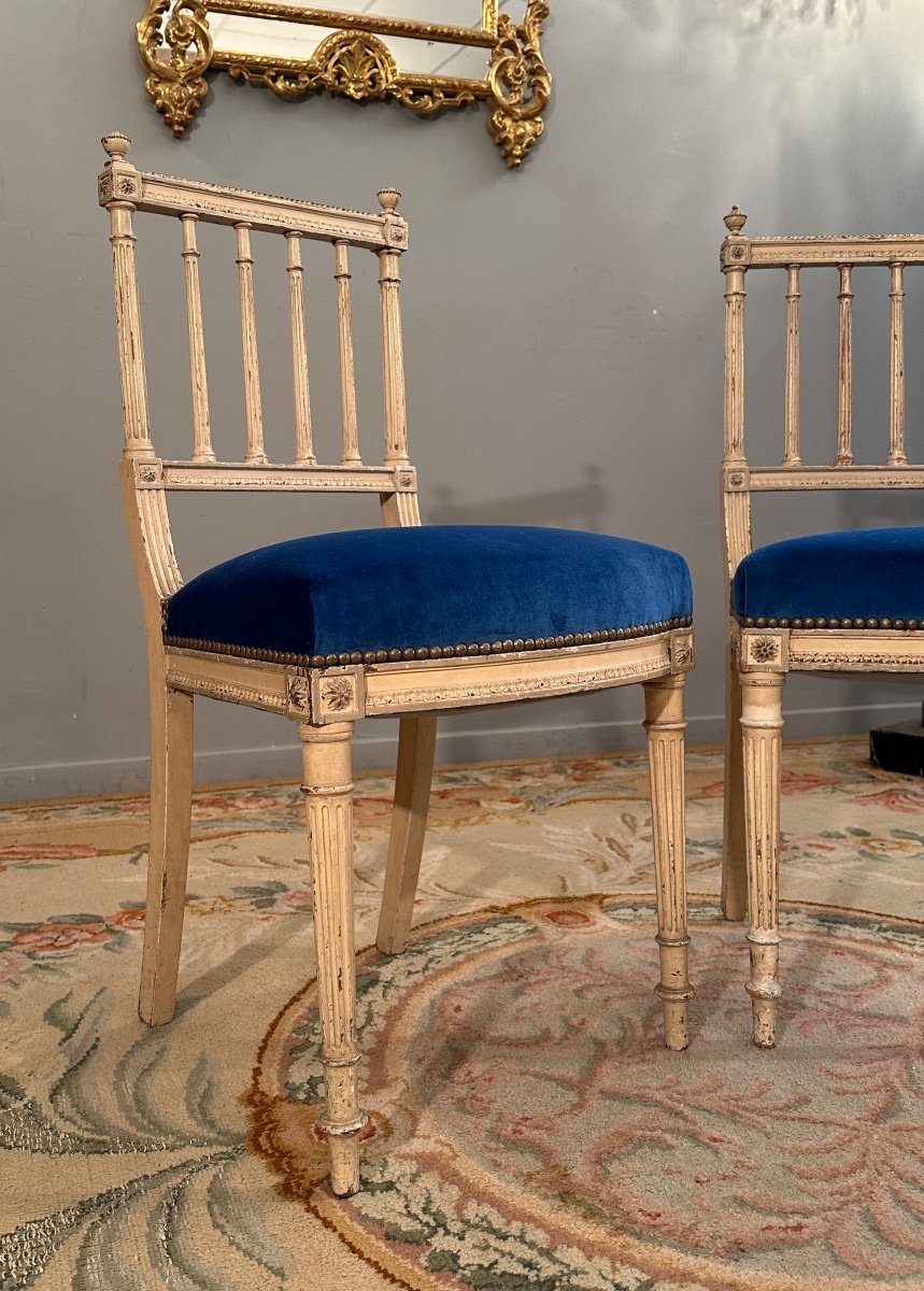 Pair Of Louis XVI Style Chairs 19th Century-photo-2