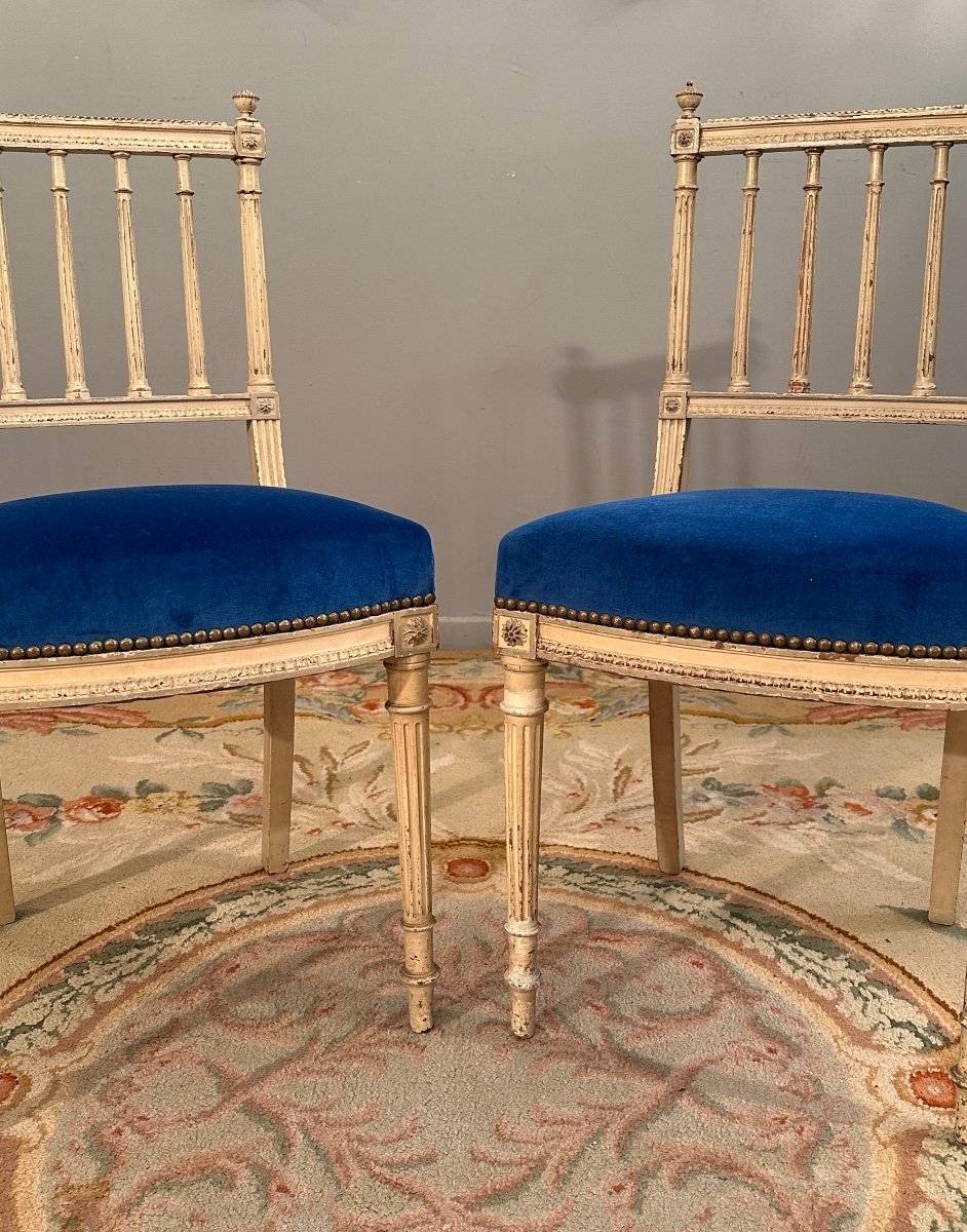 Pair Of Louis XVI Style Chairs 19th Century-photo-5