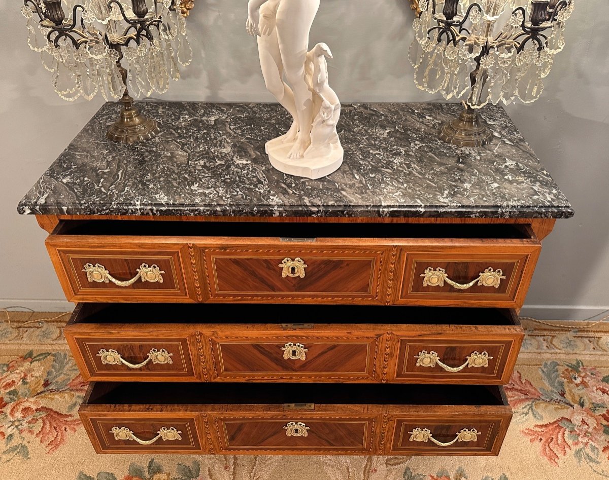 Commode En Marqueterie d'Epoque Louis XVI Vers 1780-photo-2