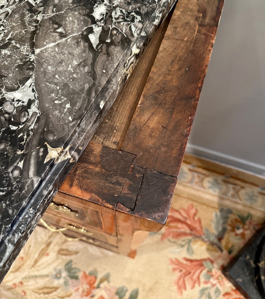 Commode En Marqueterie d'Epoque Louis XVI Vers 1780-photo-5
