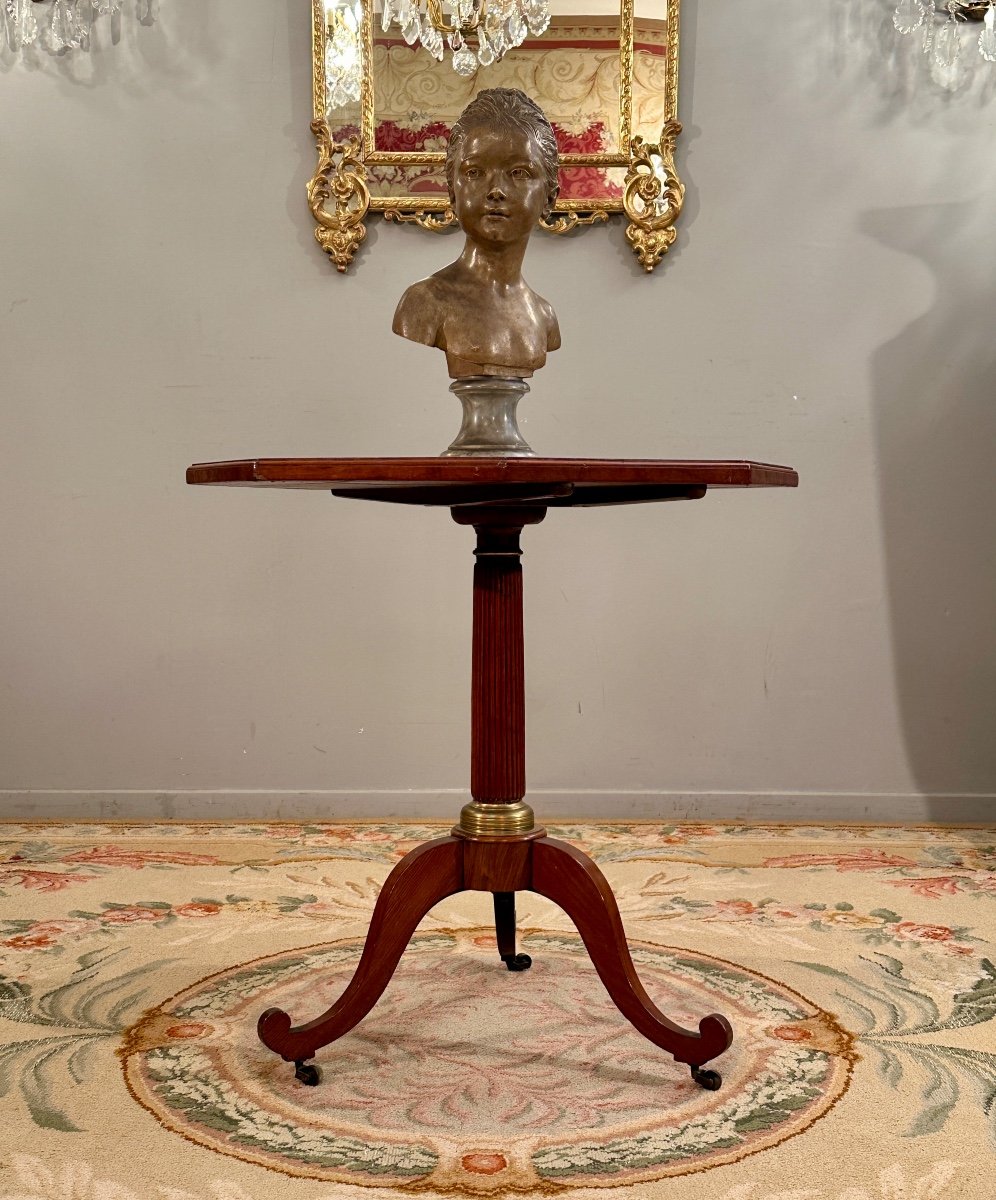 Molitor,  Gueridon Table De Salon En Acajou d'Epoque Louis XVI Vers 1780-photo-2